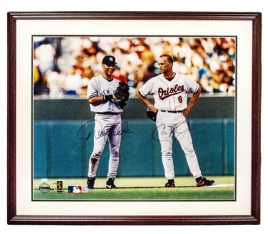 Derek Jeter & Cal Ripken Jr. Dual Signed 20x24 Framed Photo (MLB Authenticated)